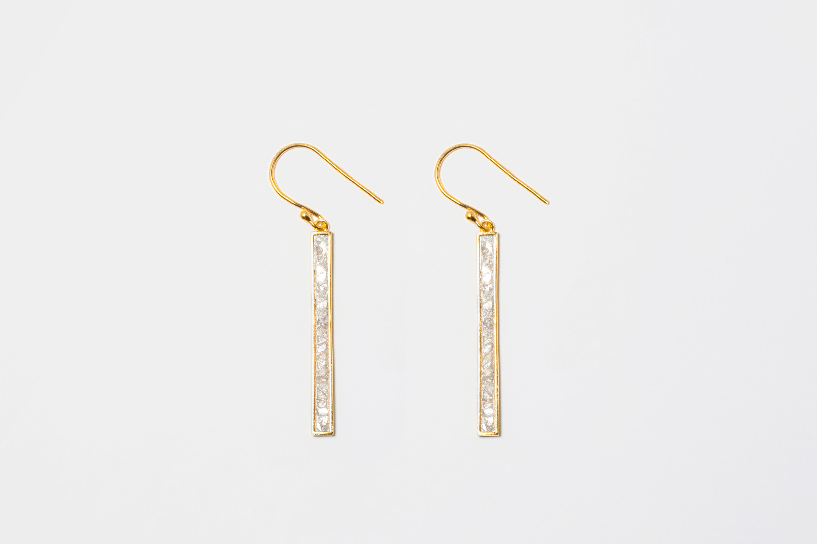 Shana Gulati Miladi Medium 18ct Gold Vermeil Diamond Bar Earrings ...
