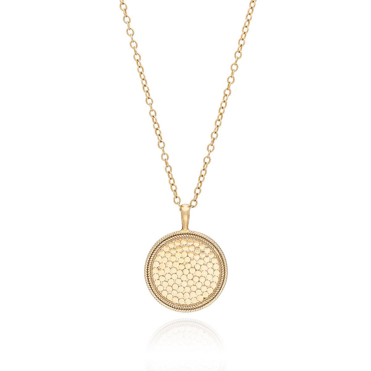 Anna Beck 18ct Gold Vermeil Classic Large Medallion Necklace - Rococo Jewellery