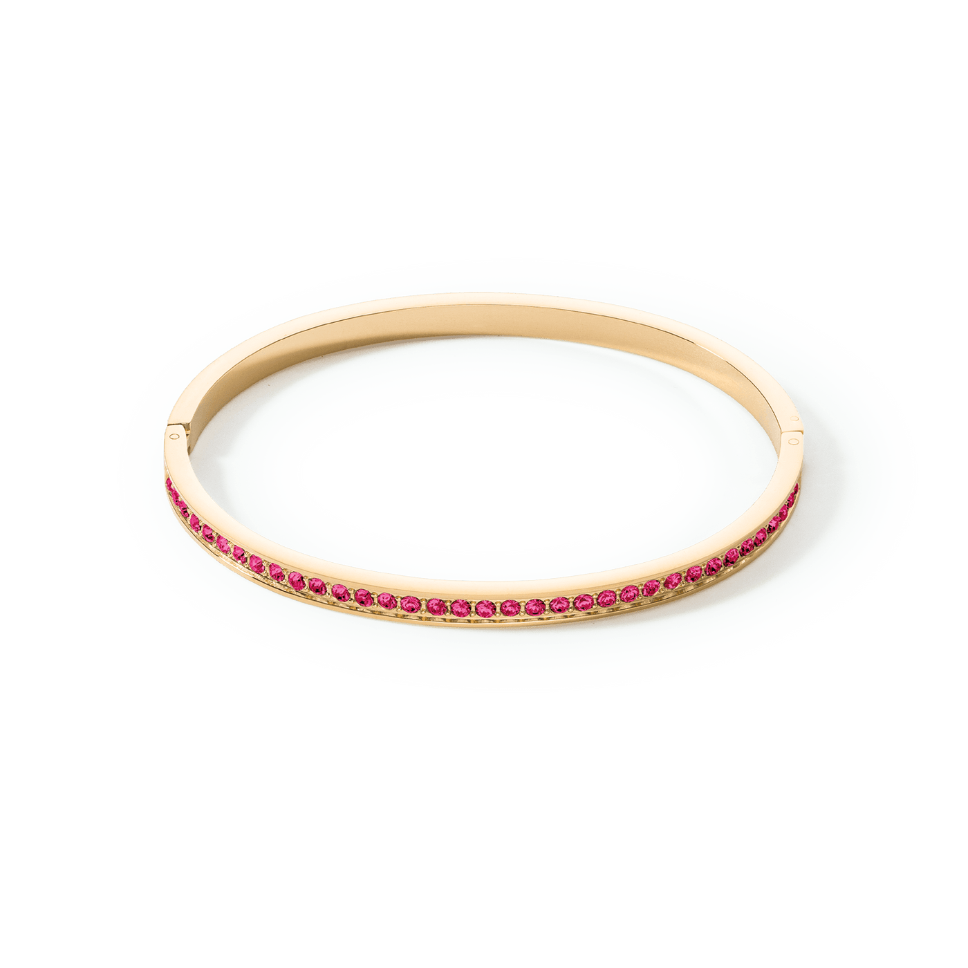 Coeur De Lion Stainless Steel Gold and Pink Crystal Bangle - Rococo Jewellery