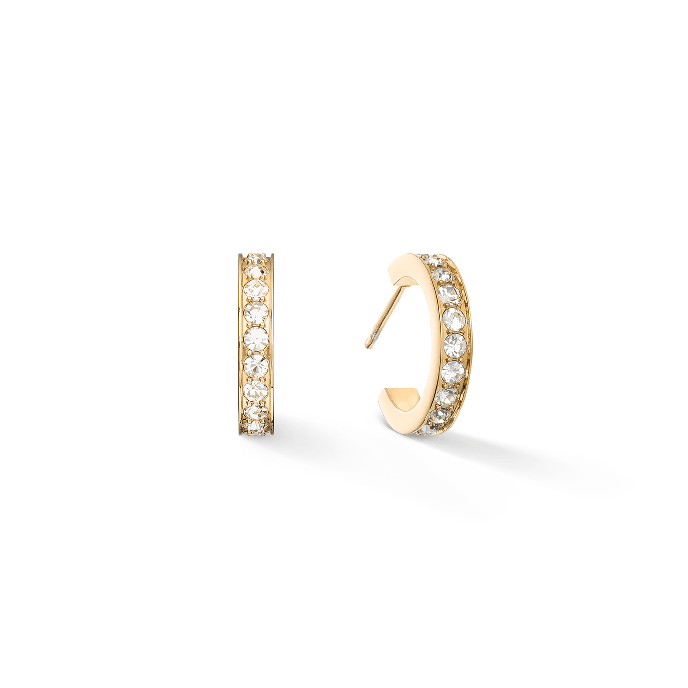 Coeur De Lion Gold Crystal Hoop Earrings - Rococo Jewellery