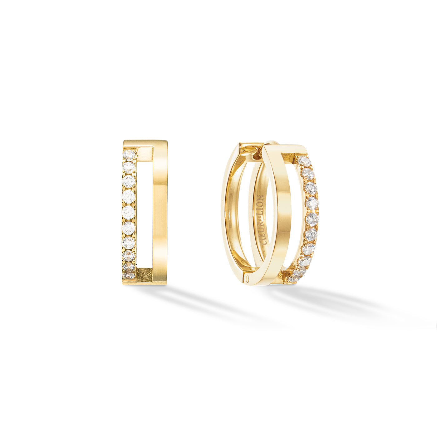 Coeur De Lion Eternal Unity Gold Crystal Hoop Earrings