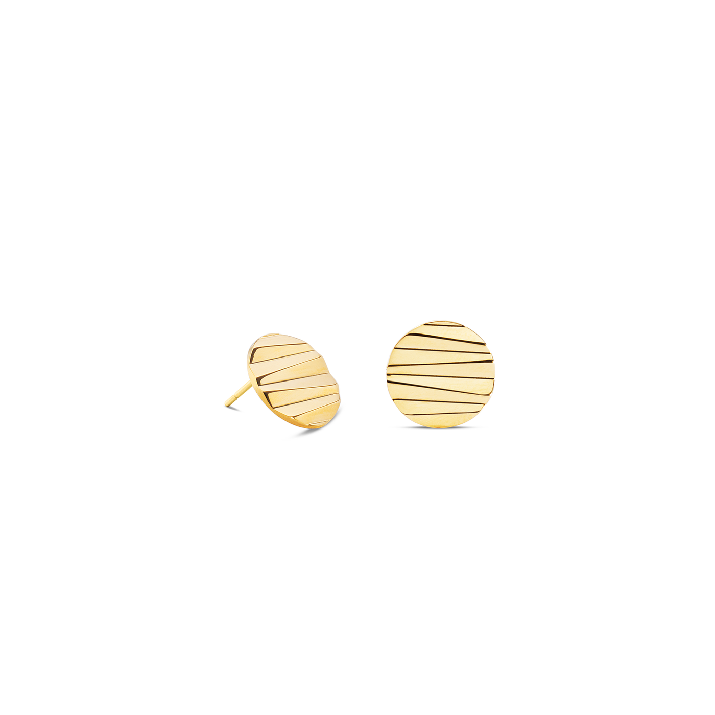 Coeur De Lion Stainless Steel Gold Round Stud Earrings