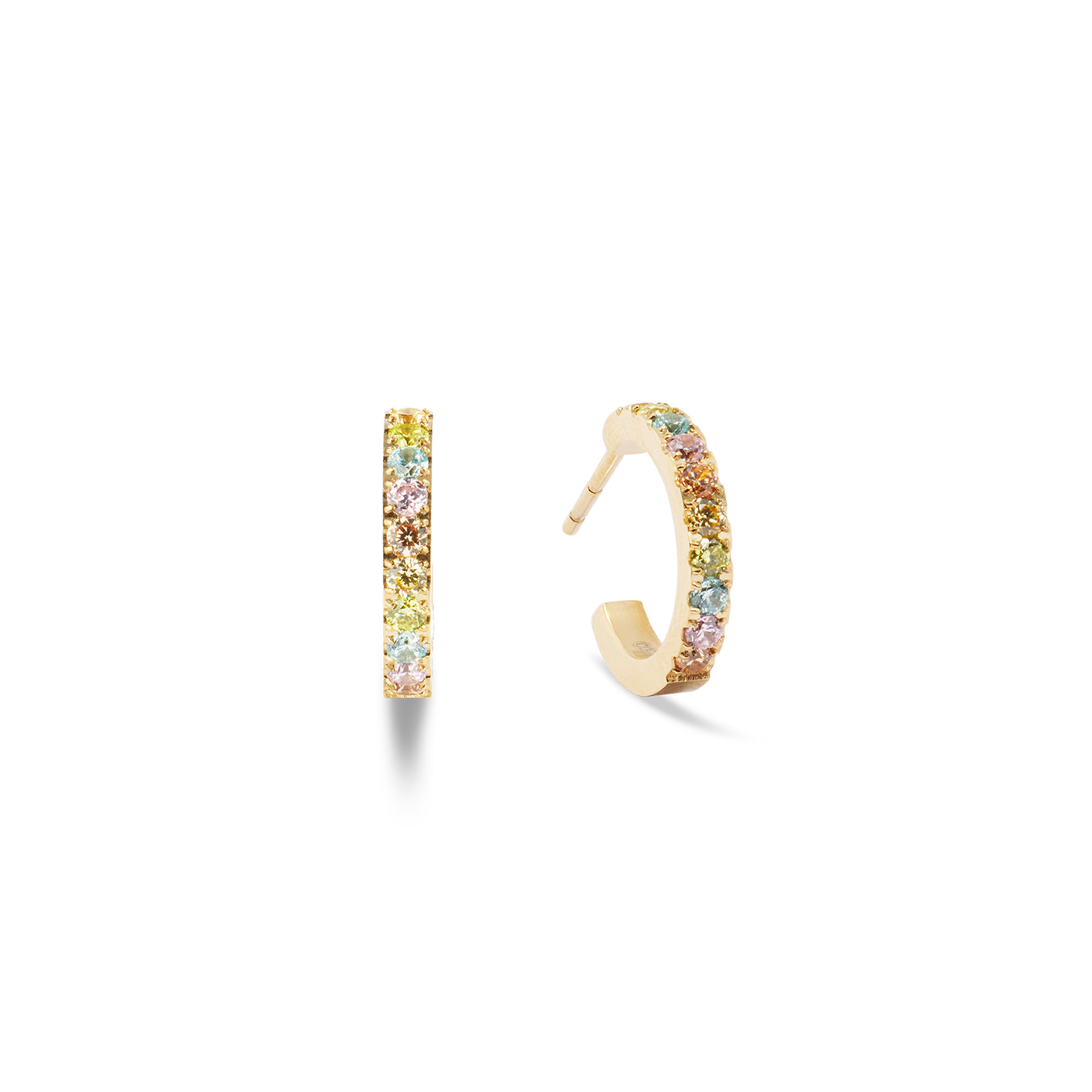 Coeur De Lion Gold Pastel Zirconia Mini Hoop Earrings