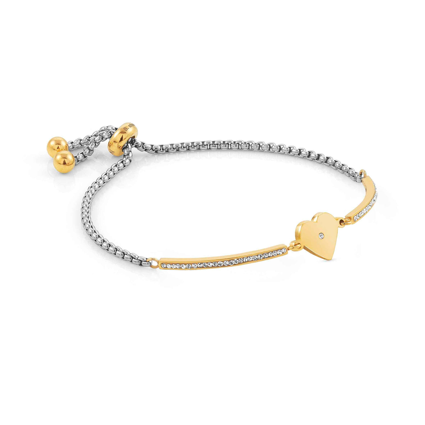 Nomination Milleluci Golden Heart Bracelet with Cubic Zirconia - Rococo Jewellery