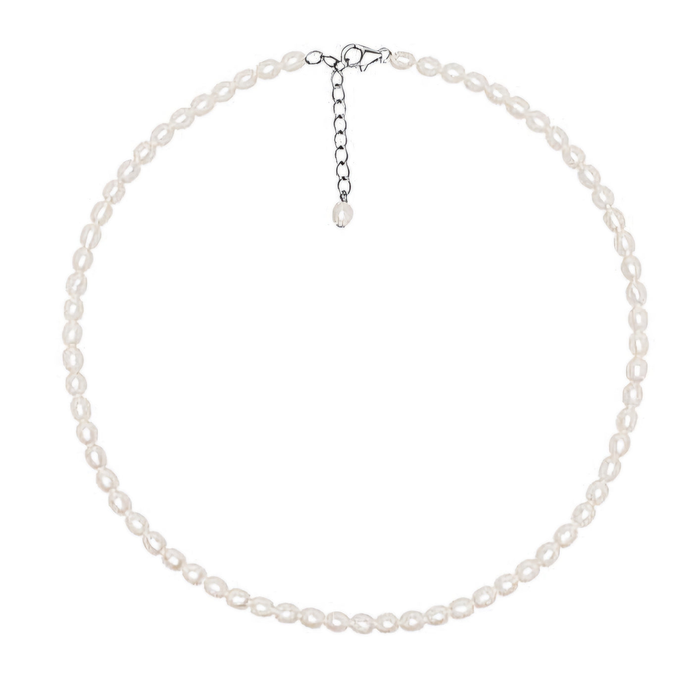 Sterling Silver Rice Pearl Necklace