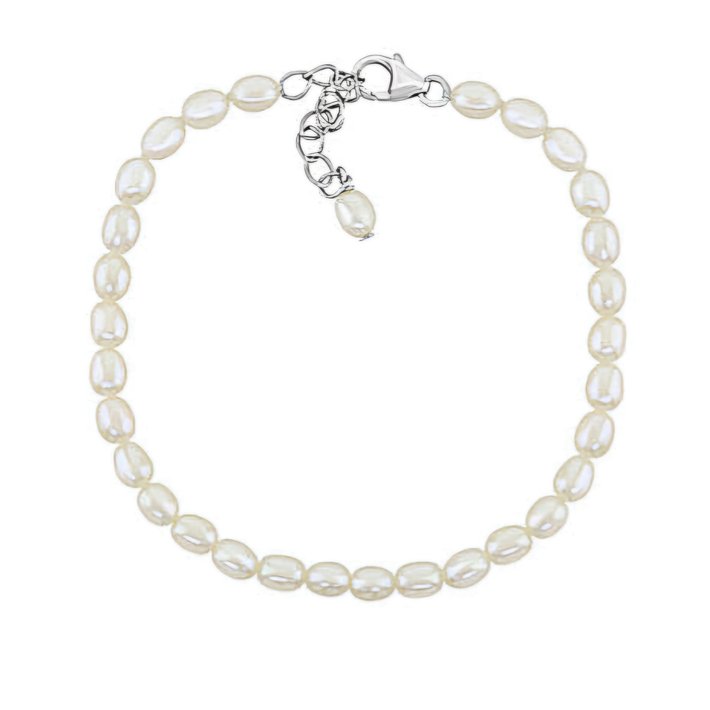 Sterling Silver Rice Pearl Bracelet