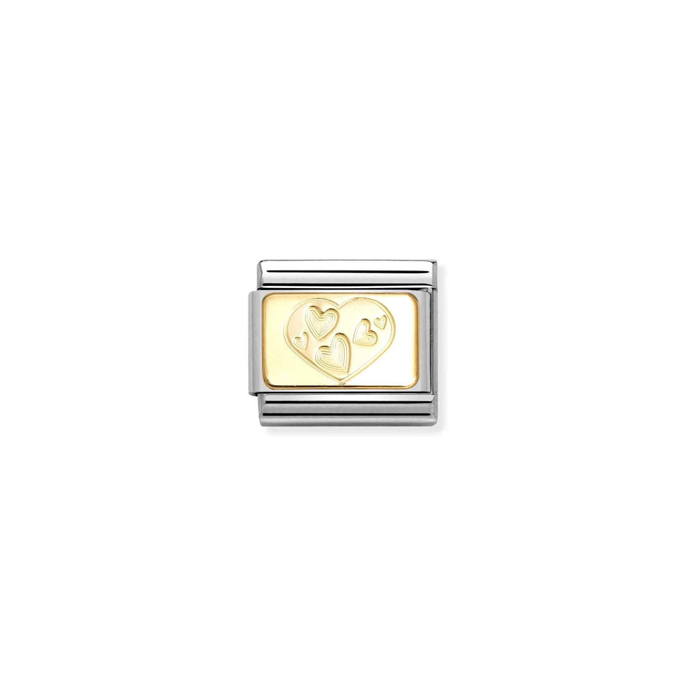 Nomination Classic Hearts Plaque Link Charm - Rococo Jewellery