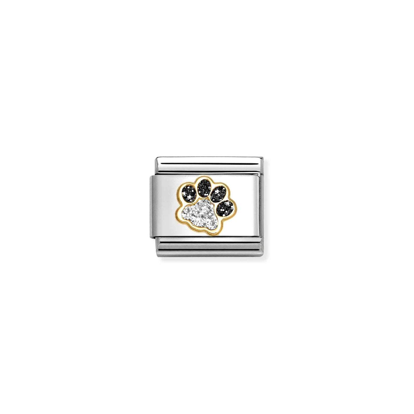 Nomination Classic Gold Glitter Paw Print Charm - Rococo Jewellery