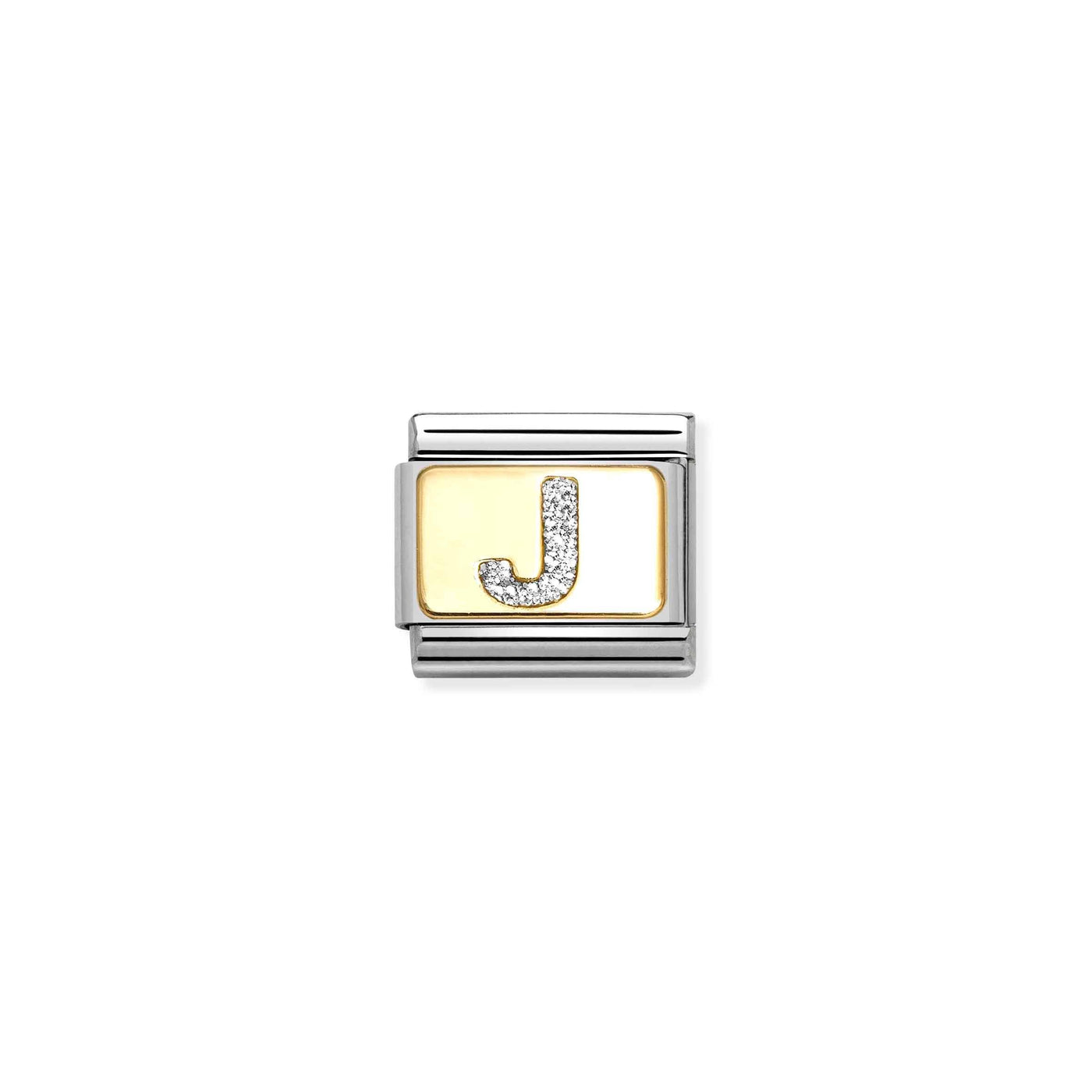 Nomination Classic Gold Glitter Letter J Charm - Rococo Jewellery