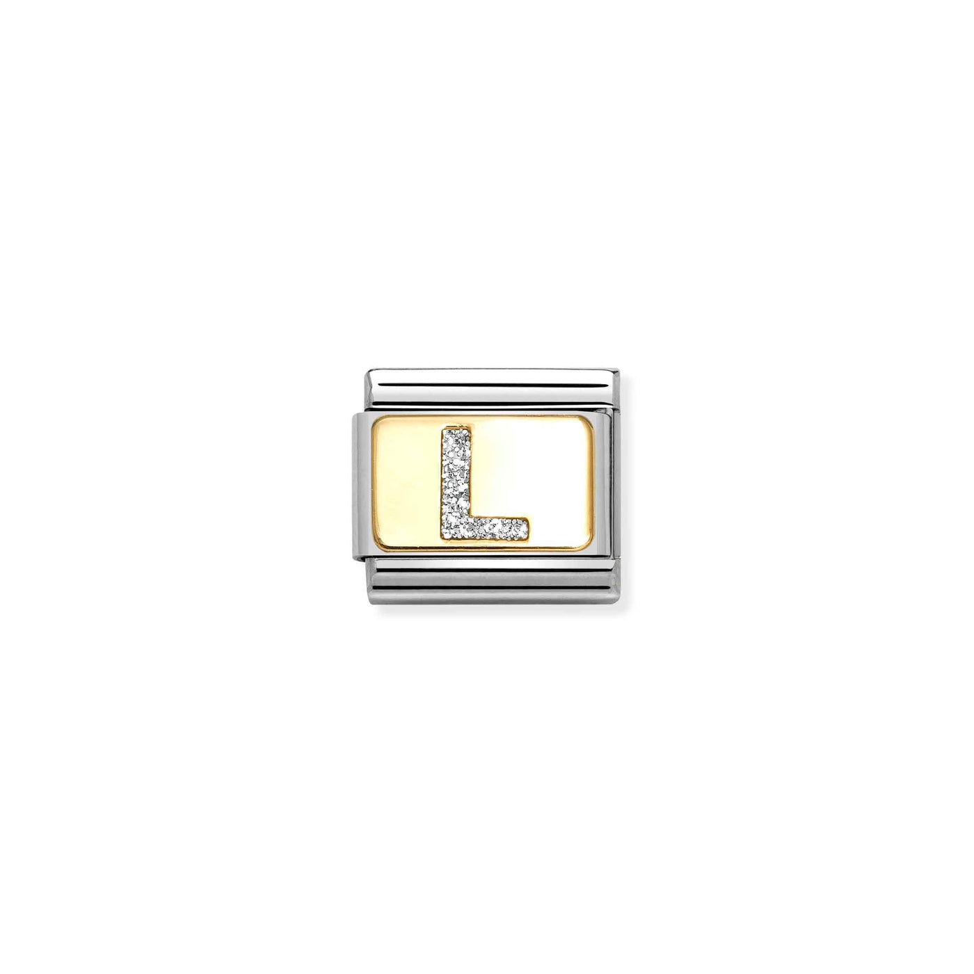 Nomination Classic Gold Glitter Letter L Charm - Rococo Jewellery