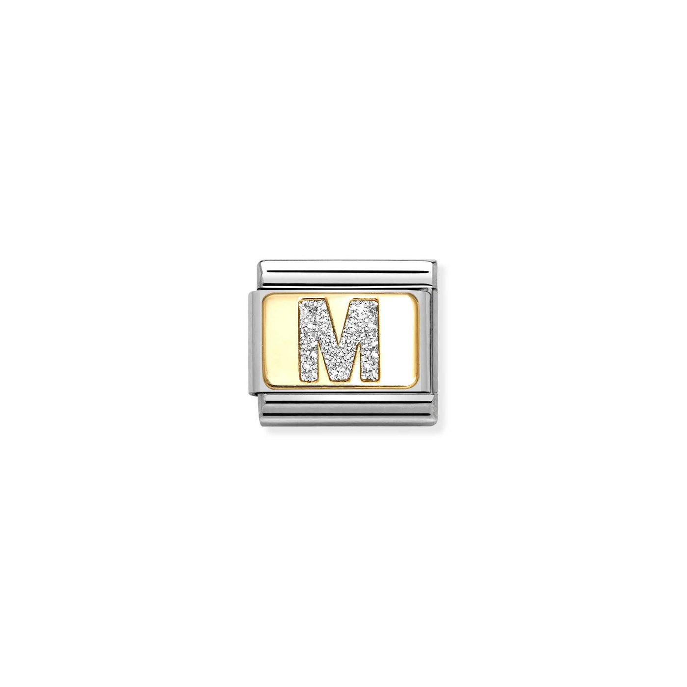Nomination Classic Gold Glitter Letter M Charm - Rococo Jewellery