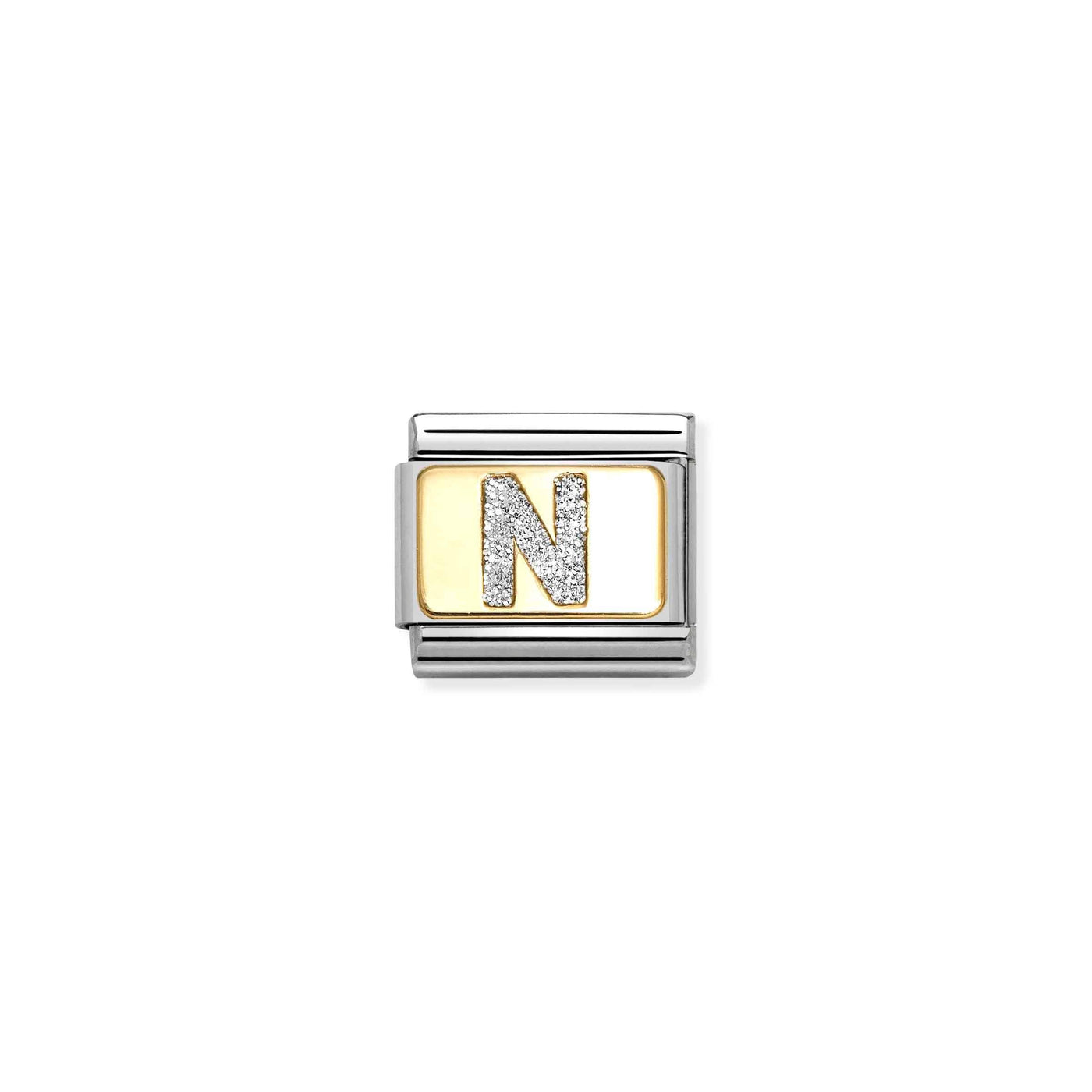 Nomination Classic Gold Glitter Letter N Charm - Rococo Jewellery