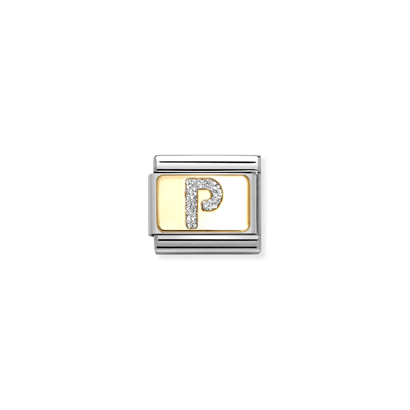 Nomination Classic Gold Glitter Letter P Charm - Rococo Jewellery