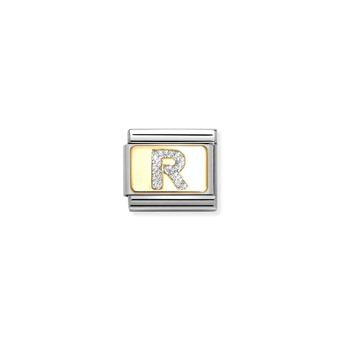 Nomination Classic Gold Glitter Letter R Charm - Rococo Jewellery