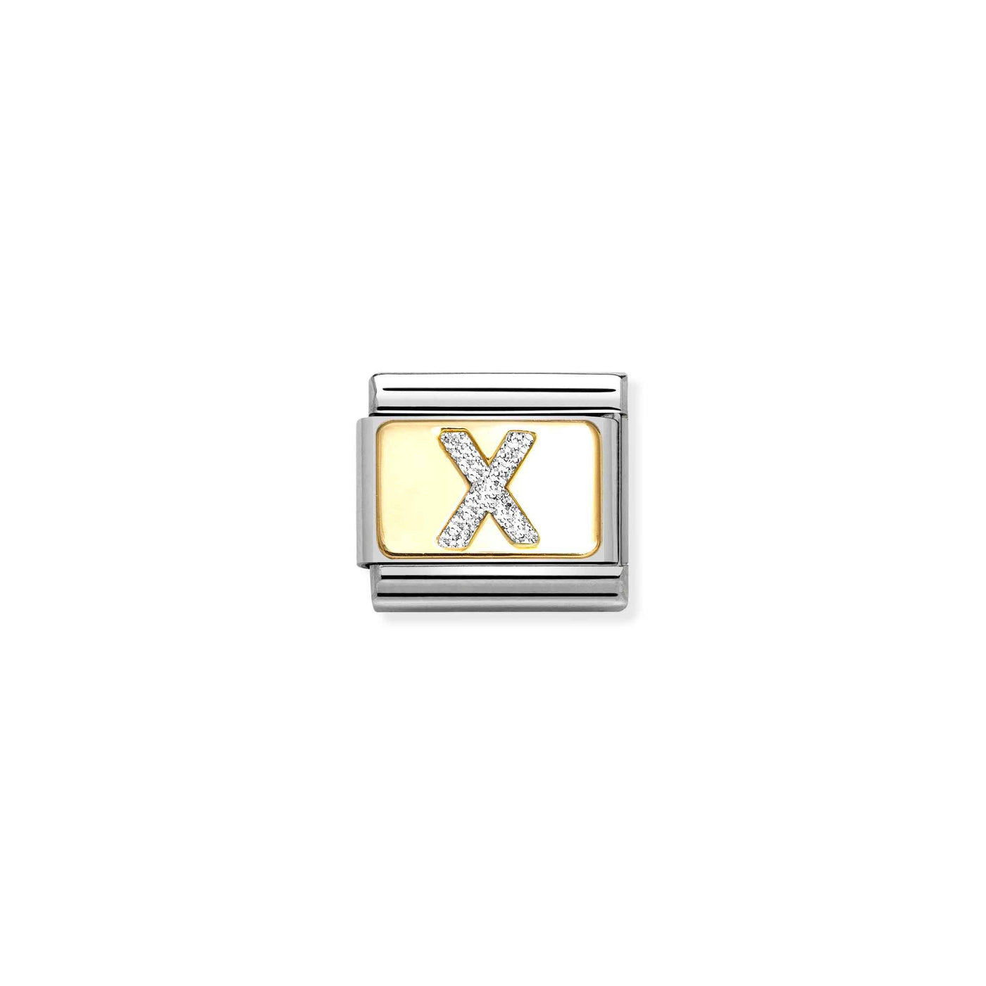 Nomination Classic Gold Glitter Letter X Charm - Rococo Jewellery