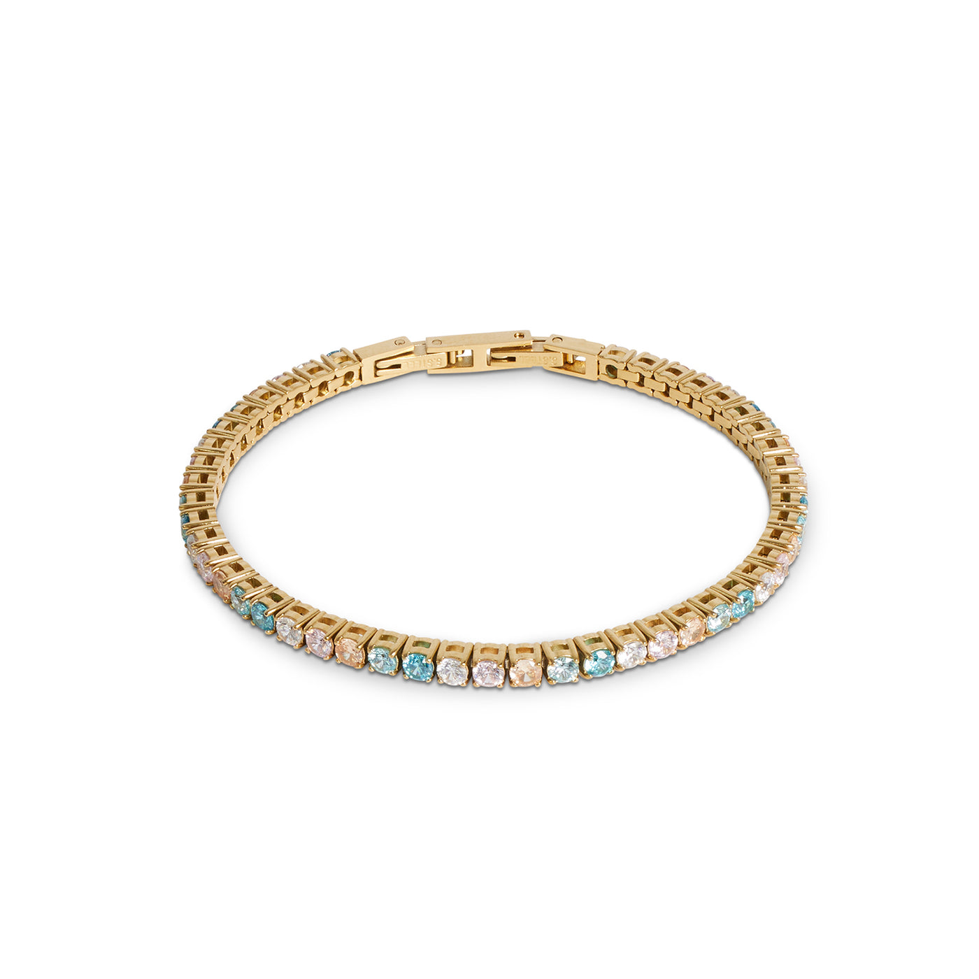 Coeur De Lion Gold Pastel Cubic Zirconia Tennis Bracelet