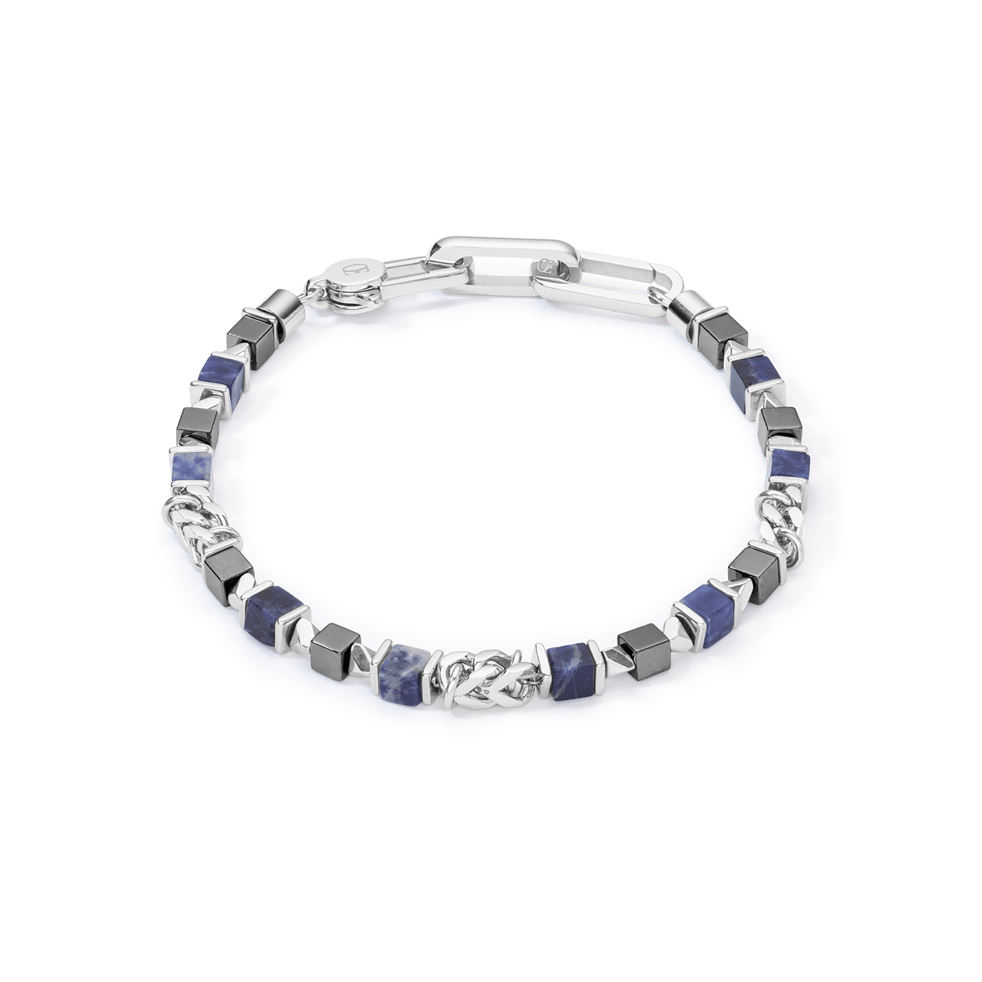 Coeur De Lion Unisex Silver and Blue Cube Bracelet - Rococo Jewellery