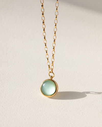 Anna Beck Gold Green Quartz Pendant Necklace - Rococo Jewellery