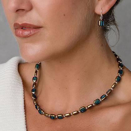 Carrie Elspeth Blue Golden Edges Earrings - Rococo Jewellery