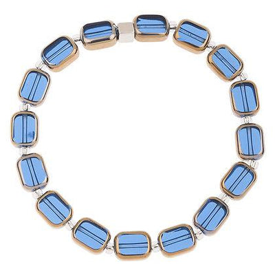 Carrie Elspeth Blue Golden Edges Bracelet - Rococo Jewellery