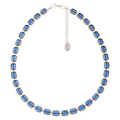 Carrie Elspeth Blue Golden Edges Necklace - Rococo Jewellery