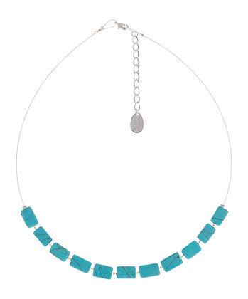 Carrie Elspeth Turquoise Mosaic Rectangle Links Necklace - Rococo Jewellery