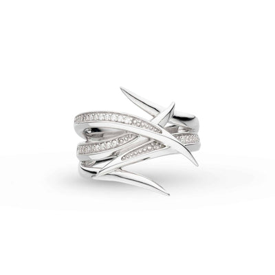 Kit Heath Silver Helix Wrap Pavé Ring