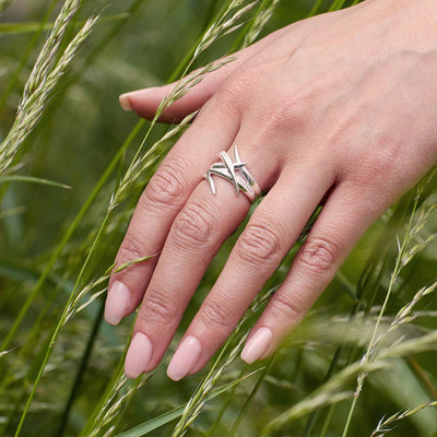 Kit Heath Silver Helix Wrap Pavé Ring