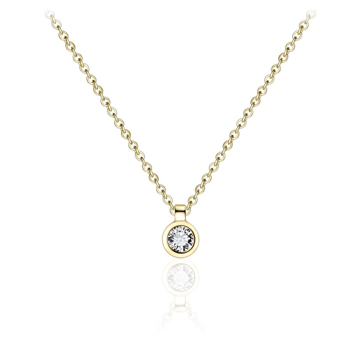 Gold Vermeil Cubic Zirconia Pendant Necklace