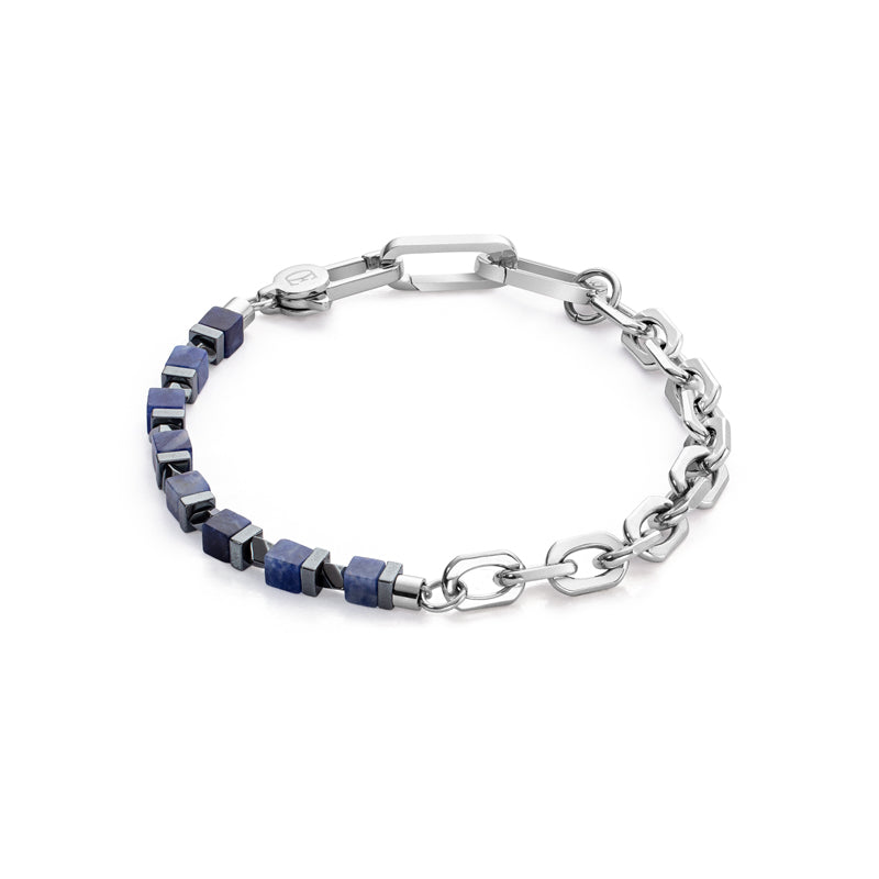 Coeur De Lion Precious Fusion Blue/Silver Link Chain Bracelet