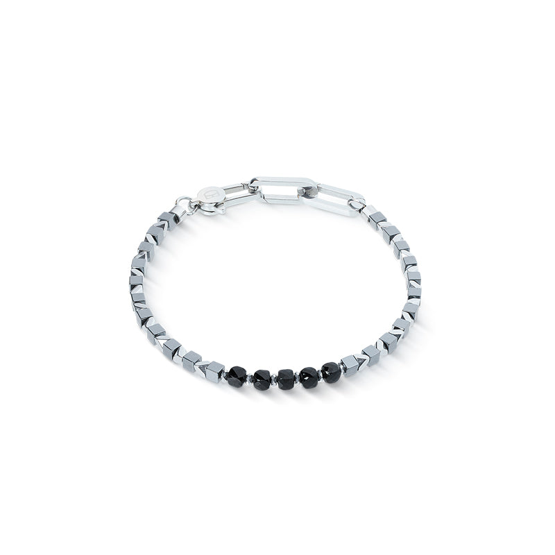 Coeur De Lion Pulse Line Black/Silver Spinel Bracelet