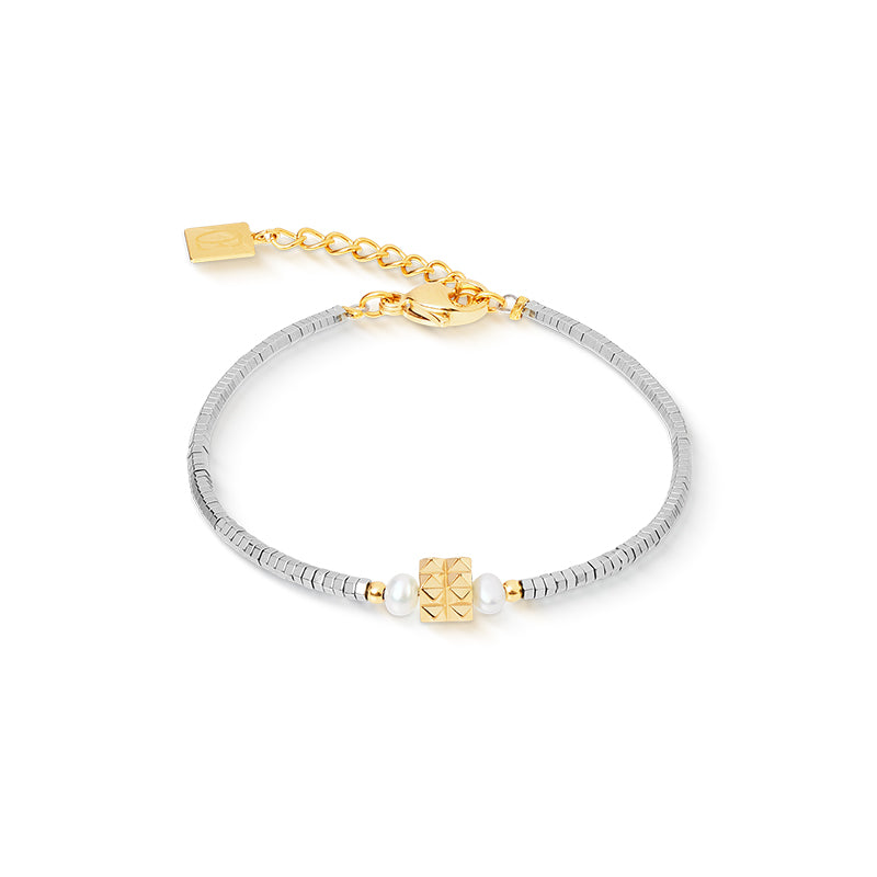 Coeur De Lion Edge & Grace Silver Gold Bracelet