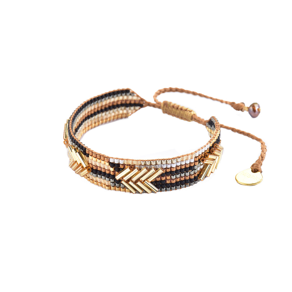 Mishky Small Black Brown Beaded Bracelet