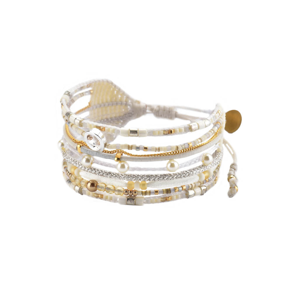 Mishky Cristal White Pearl Bead Bracelet