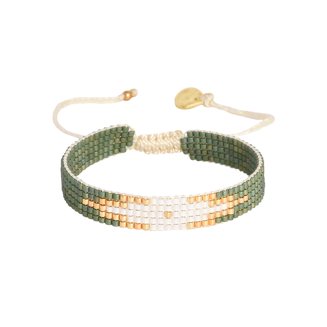 Mishky Green Gold Beaded Bracelet