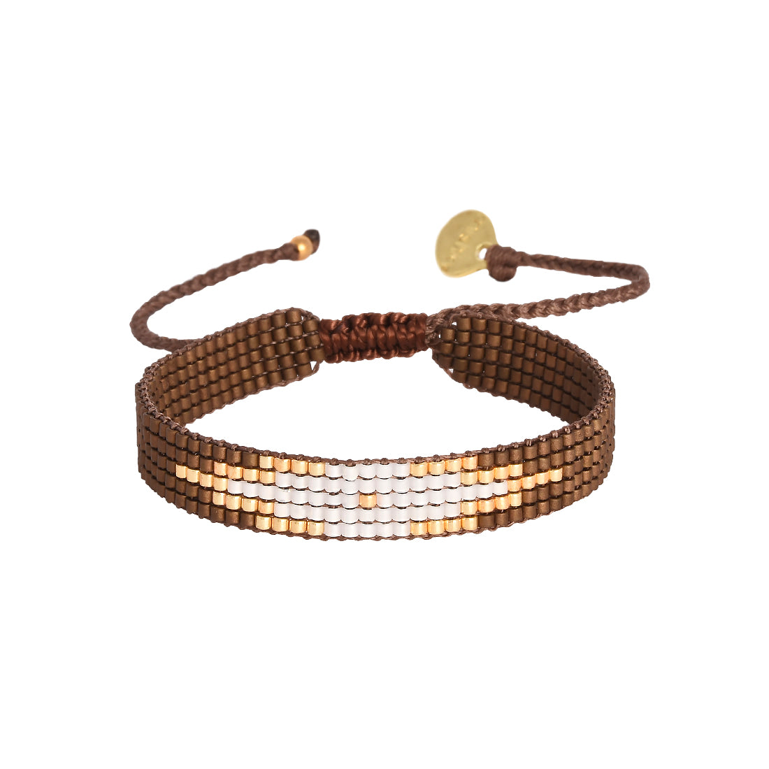 Mishky Brown Gold Beaded Bracelet