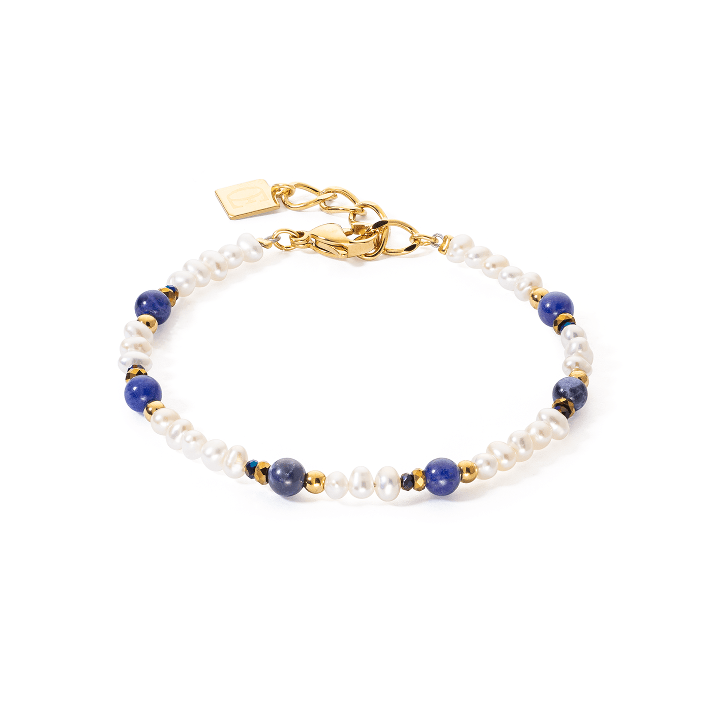 Coeur De Lion Gold Pearl and Sodalite Flow Bracelet - Rococo Jewellery