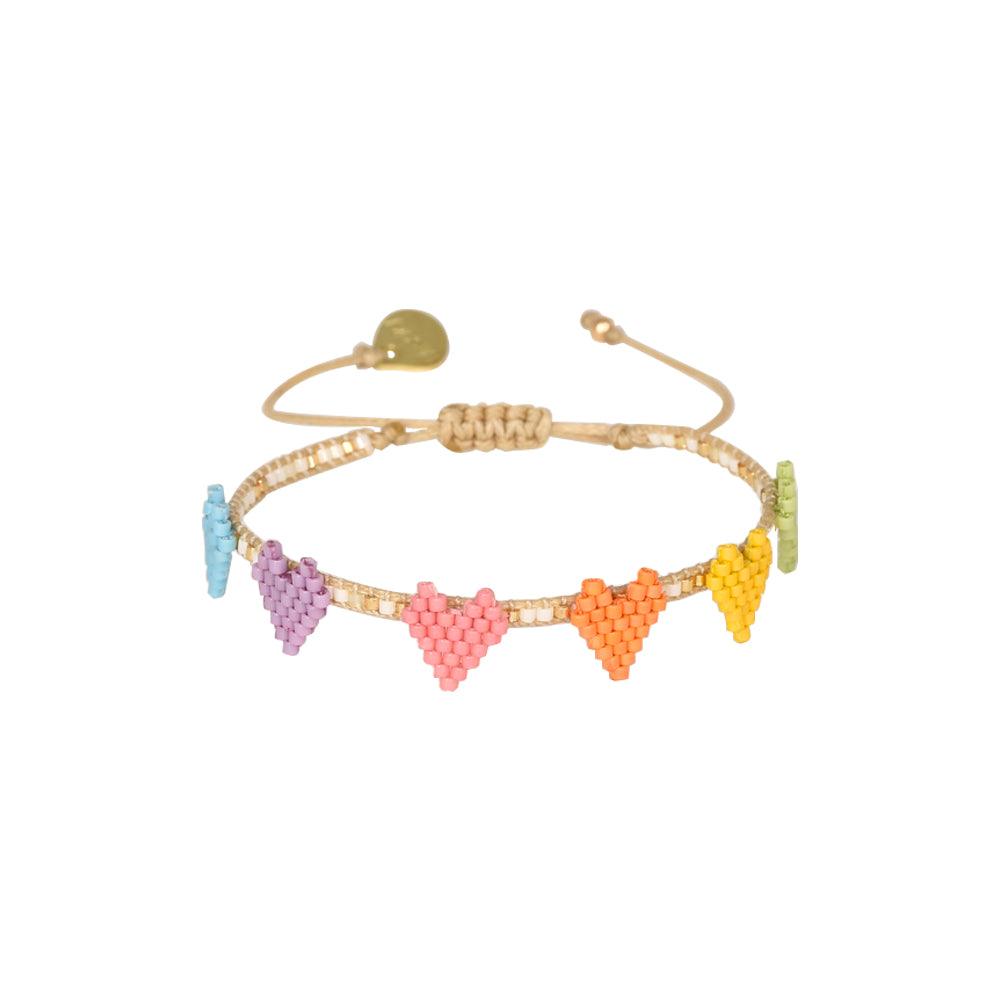 Mishky Multi Heart Row Bracelet - Rococo Jewellery