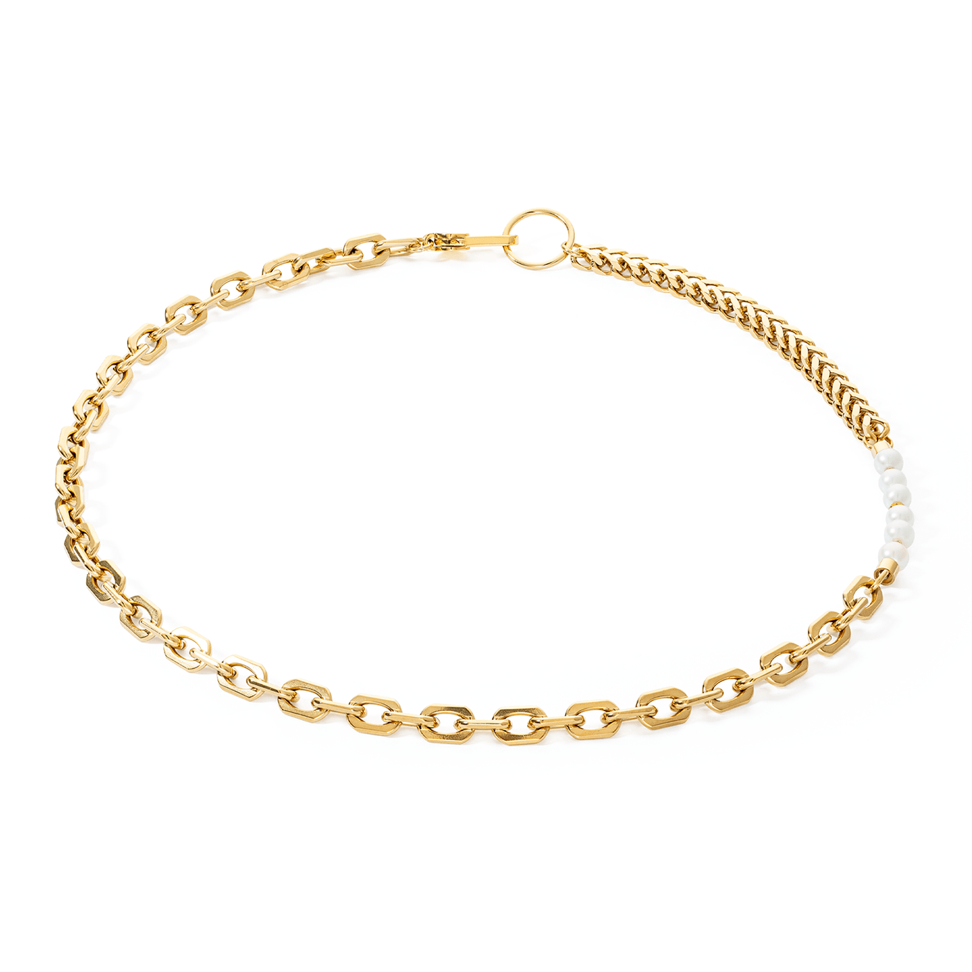 Coeur De Lion Gold Freshwater Pearl Shape Shifter Necklace - Rococo Jewellery