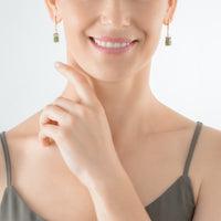 Coeur De Lion GeoCUBE® Fusion Gold Green and Pearl Earrings - Rococo Jewellery