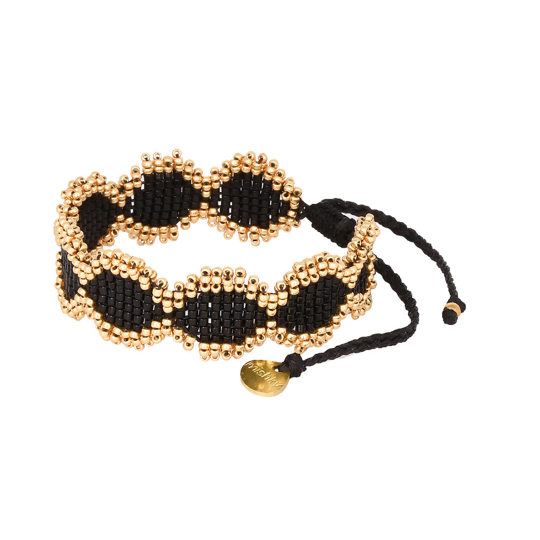 Mishky Black Gold Beaded Bracelet