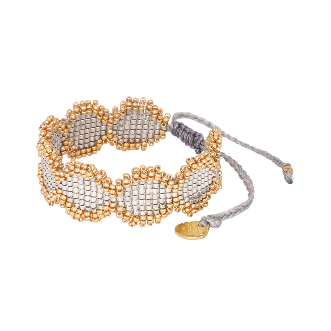 Mishky Silver Gold Beaded Bracelet