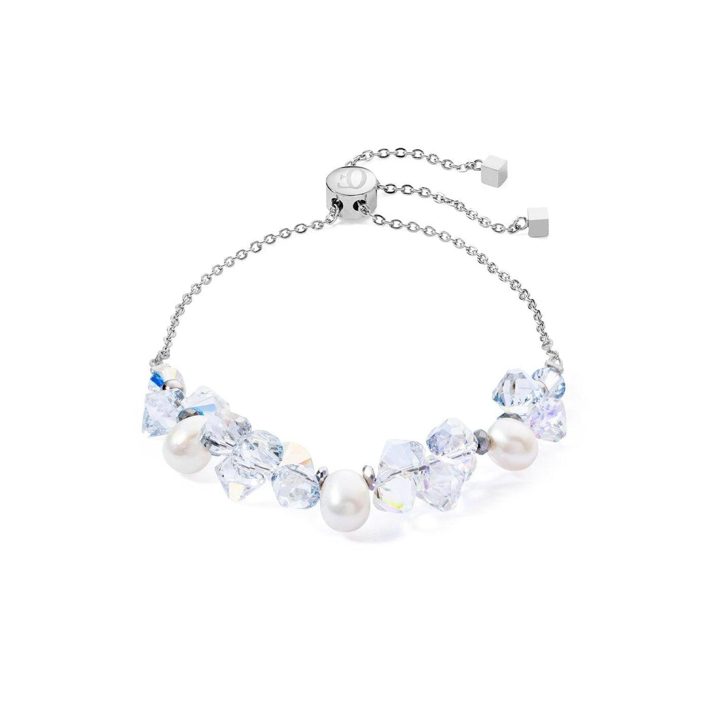 Coeur De Lion Silver Dancing Crystals & Pearls Bracelet - Rococo Jewellery