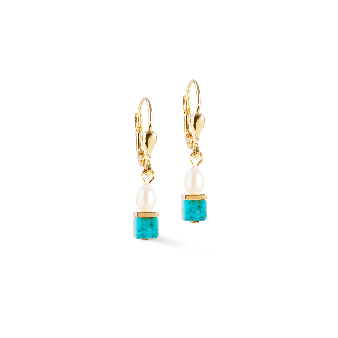 Coeur De Lion Princess Fusion Pearls Turquoise Drop Earrings