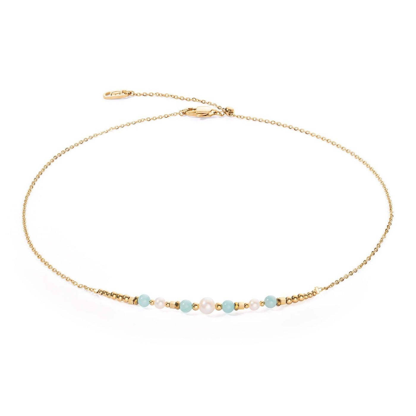 Coeur De Lion Princess Pearls Gold-Green Necklace - Rococo Jewellery