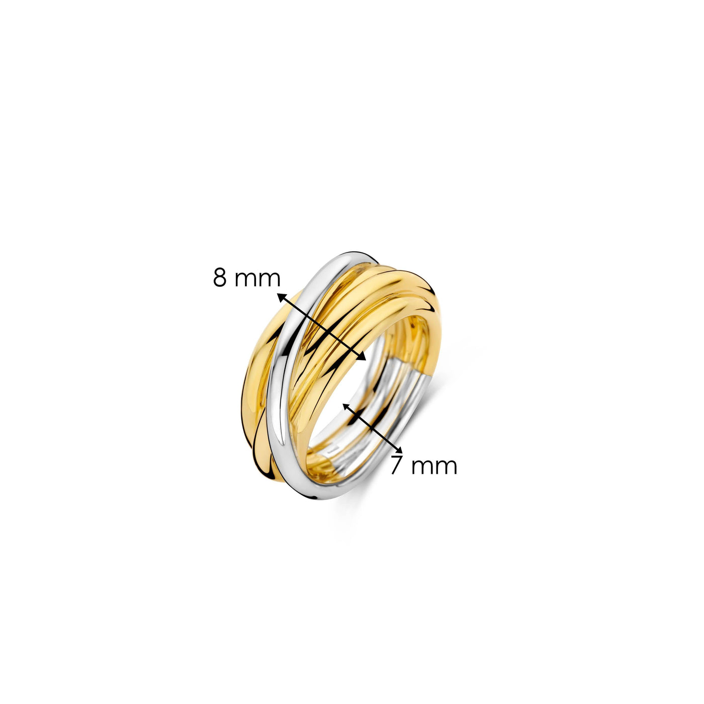 Ti Sento Silver Gold Intertwined Ring - Rococo Jewellery