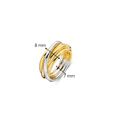 Ti Sento Silver Gold Intertwined Ring