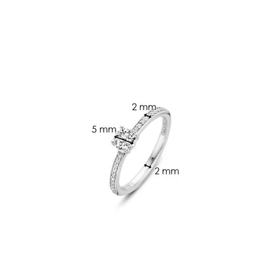 Ti Sento Sterling Silver Cubic Zirconia Ring