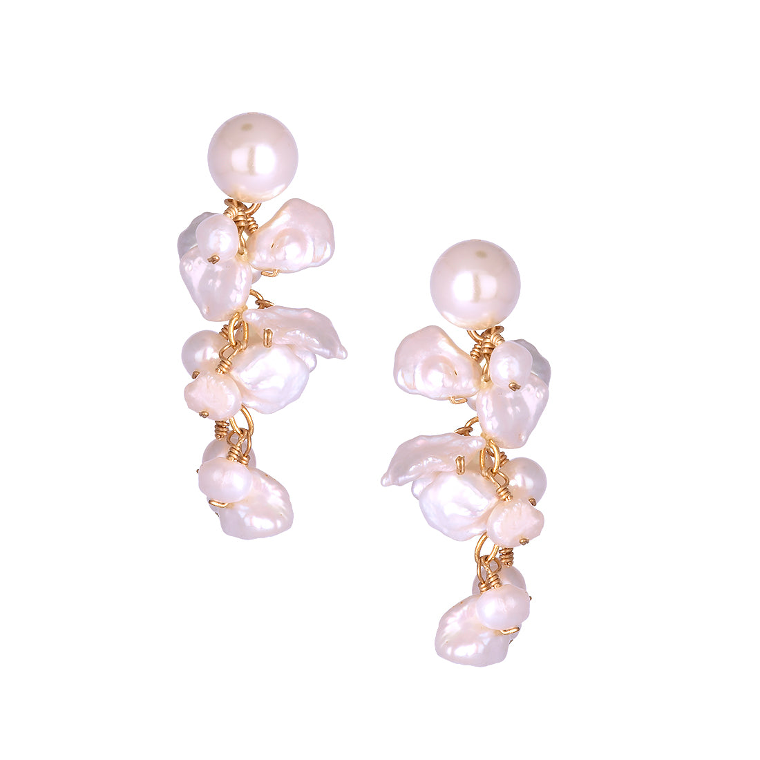 Mishky Gold Pearl Cascade Drop Earrings