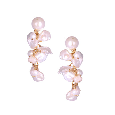 Mishky Gold Pearl Cascade Drop Earrings